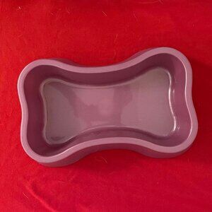 Dog Dish: Dog Bone Plastic Pet Dish, Purple or Red